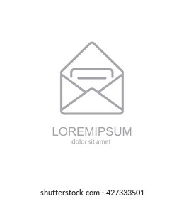 Web line icon. Received message 