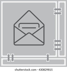 Web line icon. Received message 