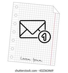 Web line icon. Received message