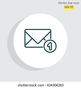 Web line icon. Received message