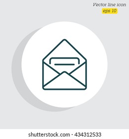Web line icon. Received message 