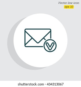Web line icon. Received message