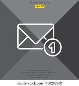 Web line icon. Received message