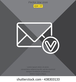 Web line icon. Received message