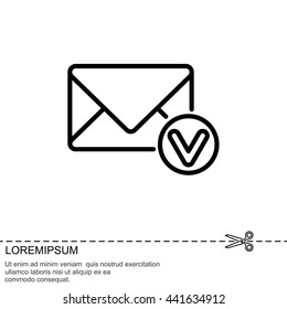 Web line icon. Received message