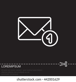 Web line icon. Received message