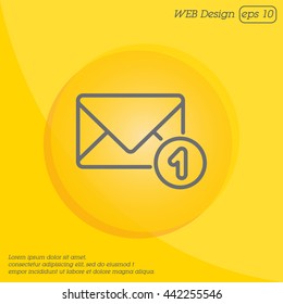 Web line icon. Received message