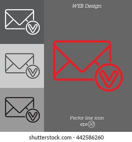 Web line icon. Received message