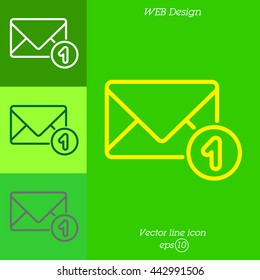 Web line icon. Received message