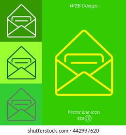 Web line icon. Received message 