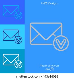Web line icon. Received message