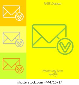 Web line icon. Received message