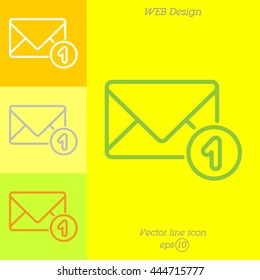 Web line icon. Received message