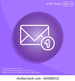 Web line icon. Received message