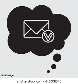 Web line icon. Received message