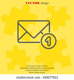 Web line icon. Received message