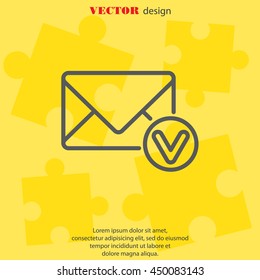 Web line icon. Received message