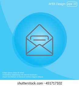 Web line icon. Received message 
