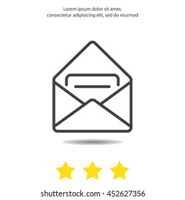 Web line icon. Received message 