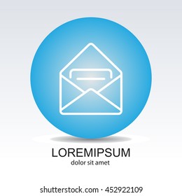 Web line icon. Received message 