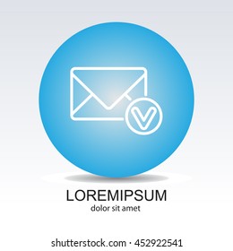 Web line icon. Received message