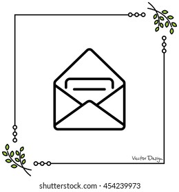 Web line icon. Received message 
