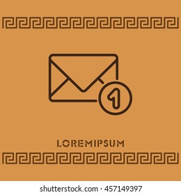 Web line icon. Received message