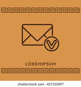 Web line icon. Received message
