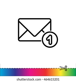 Web line icon. Received message