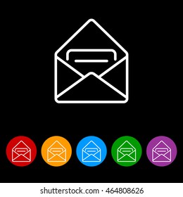 Web line icon. Received message 