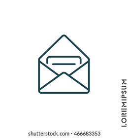 Web line icon. Received message 