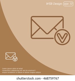 Web line icon. Received message