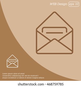 Web line icon. Received message 