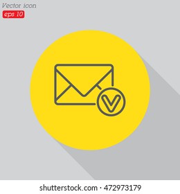 Web line icon. Received message