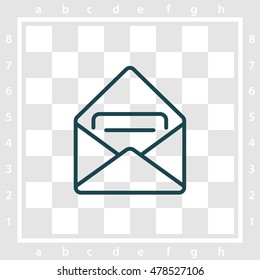 Web line icon. Received message 