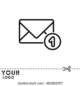 Web line icon. Received message