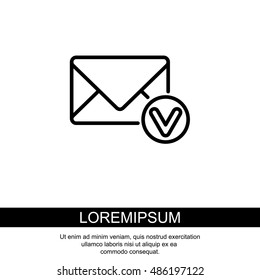 Web line icon. Received message