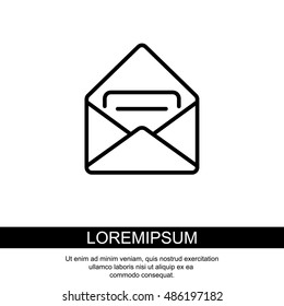 Web line icon. Received message 