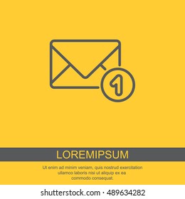 Web line icon. Received message