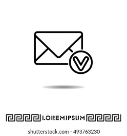 Web line icon. Received message
