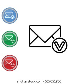 Web line icon. Received message