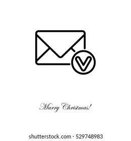Web line icon. Received message