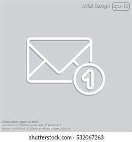 Web line icon. Received message