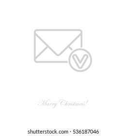 Web line icon. Received message