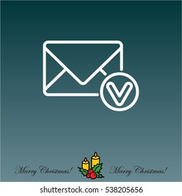 Web line icon. Received message