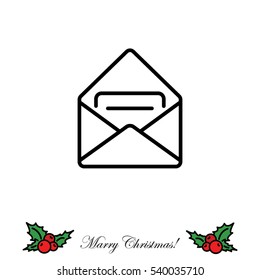 Web line icon. Received message 