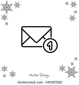 Web line icon. Received message