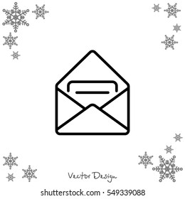 Web line icon. Received message 