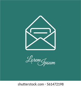 Web line icon. Received message 