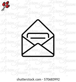 Web line icon. Received message 